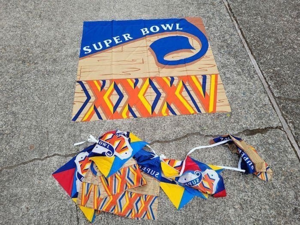 Vintage Super Bowl XXXV Banner Multi Color NFL Football NFL Pennant Flags
